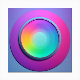 Circle Colorful Rainbow Spectrum Button Gradient Psychedelic Art Canvas Print