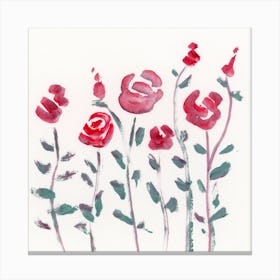 Roses - minimal minimalist painting hand painted flowers nature Canvas Print