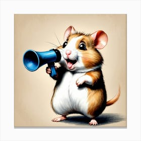 Hamster With Megaphone Canvas Print