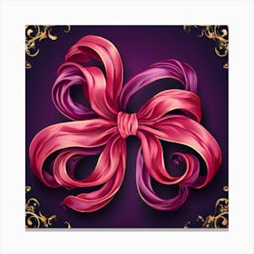 Vector Decorative Ornamental Ribbon Bow Curled Twisted Elegant Delicate Stylish Adorned F (6) Canvas Print