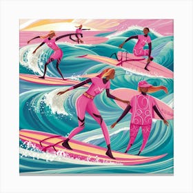 A Stunning Illustration Of Surfers In Pink Beach D 9as4m0trr6aq4x3utn14lq Jsy8ckluti6lxcrknxmctq Canvas Print