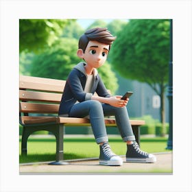 Teen in park Canvas Print