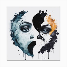 Moon And The Face Canvas Print