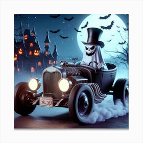 Ghost In A Car 3 Canvas Print