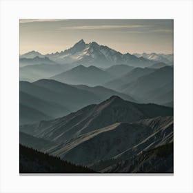 Mountain Range At Sunrise Canvas Print