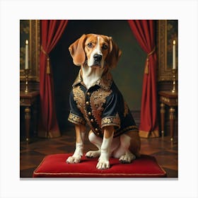 Majestic Beagle, Renaissance Style Canvas Print