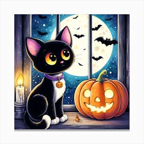 Halloween Cat Canvas Print