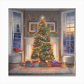 Christmas pencil tree Canvas Print