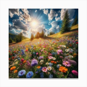 Wildflowers In The Mountains 8 Canvas Print