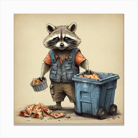 Pizza Raccoon Canvas Print