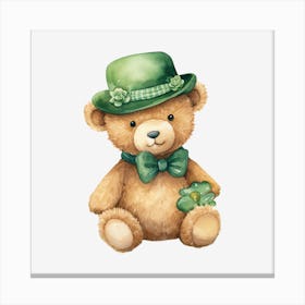 St Patrick'S Day Teddy Bear 2 Canvas Print