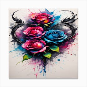 Heart Of Roses 1 Canvas Print