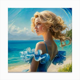 Beautiful Lady at the beach Canvas Print