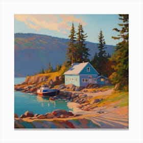 House On The Shore Canvas Print