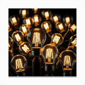 Stock Photography Illuminated Bulb Among Many Concept Of Inno 3(1) Canvas Print