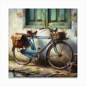 Blue Bicycle Canvas Print