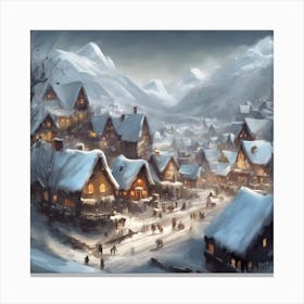 Winter Village 5 Canvas Print