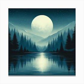 Full Moon In The Forest 1 Canvas Print