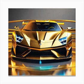 Golden Lamborghini 12 Canvas Print