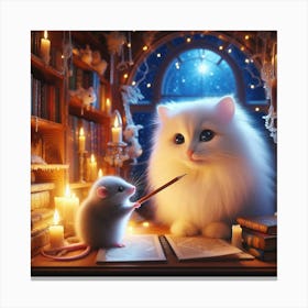 Cat And A Mouse Canvas Print