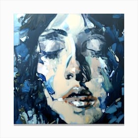 'Blue Eyes' Female Abstract Painting Canvas Print