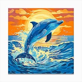 Dolphin Jumping In The Ocean 1 Canvas Print