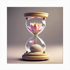 Hourglass With Flower Canvas Print