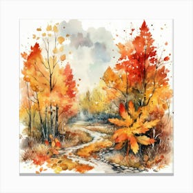 Autumn Watercolor Painting 1 Canvas Print