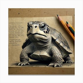 Turtle Drawing 13 Canvas Print