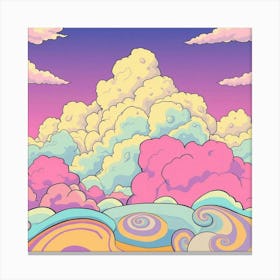 Cartoon Clouds Canvas Print