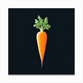 Carrot On Black Background 1 Canvas Print