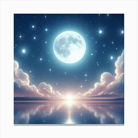 Moon And Clouds 1 Canvas Print