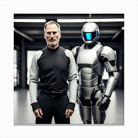 Steve Jobs And Robot Canvas Print