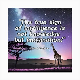 True Sign Of Intelligence Is Not Knowledge But Imagination Canvas Print