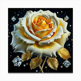 Gold plated white rose 2 Canvas Print