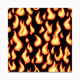 Flames On Black Background 9 Canvas Print