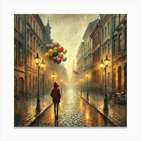 Girl With Balloons 1 Canvas Print