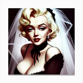 Marilyn Monroe Darkened Bridal Beauty Canvas Print
