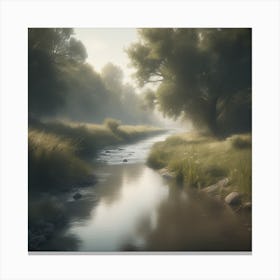 River In The Forest 48 Canvas Print