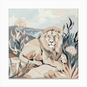 Big Lion Pastel Illustration 4 Canvas Print