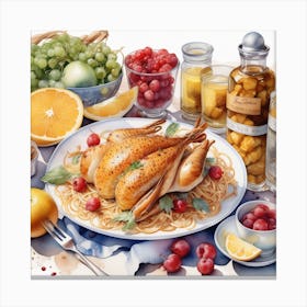 Food Watercolor 12 Canvas Print
