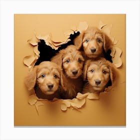 Golden Retriever Puppies Canvas Print