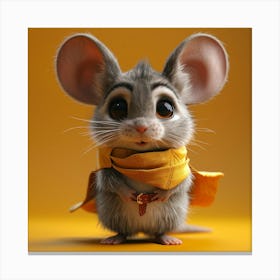 Mouse In Yellow Coat Canvas Print