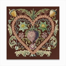Ornate Vintage Hearts Muted Colors Lace Victorian 9 Canvas Print