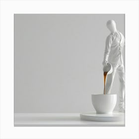 Man Pouring Coffee Canvas Print