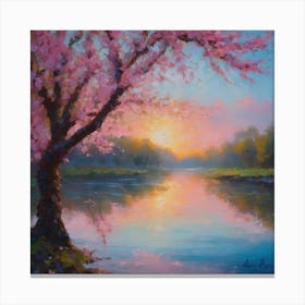 Cherry Blossoms at sunset Canvas Print