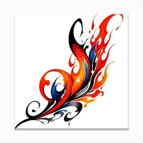 Flame Tattoo Design Canvas Print