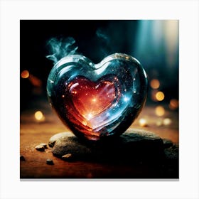 Photoreal Beautiful Air Stone Heart With Magic Shining 3 (1) 2 Canvas Print