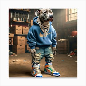 Dog With Sneakers 1 Canvas Print