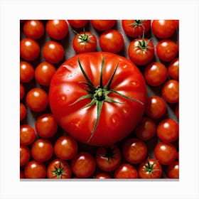 Tomato On A Black Background 3 Canvas Print